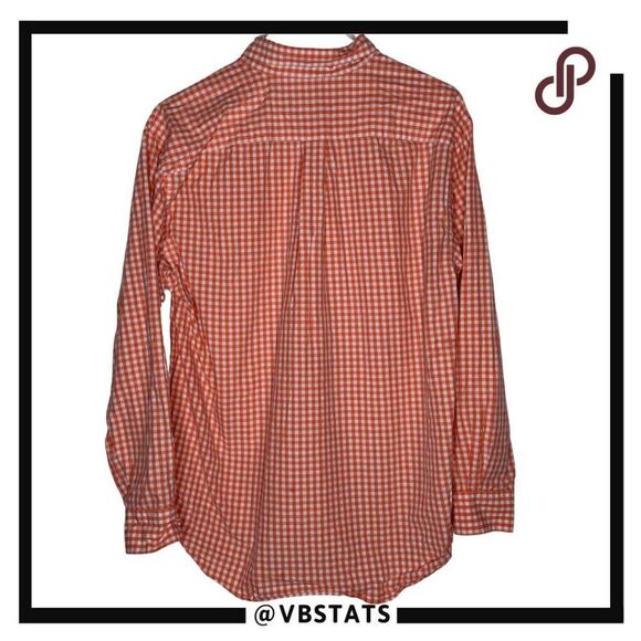 Vineyard Vines Men's Check Classic Tucker Fit Button Up Shirt Orange White Large - Picture 2 of 6